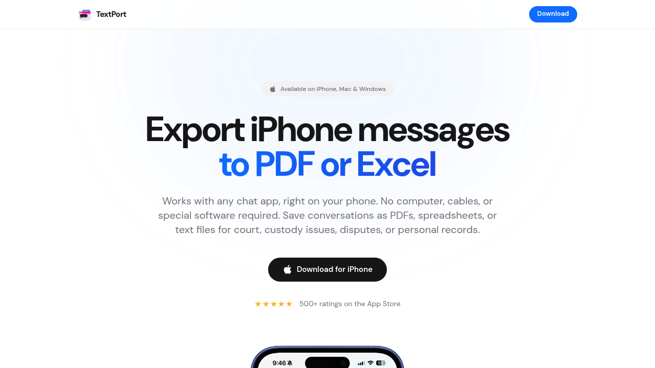 Screenshot von https://textport.com