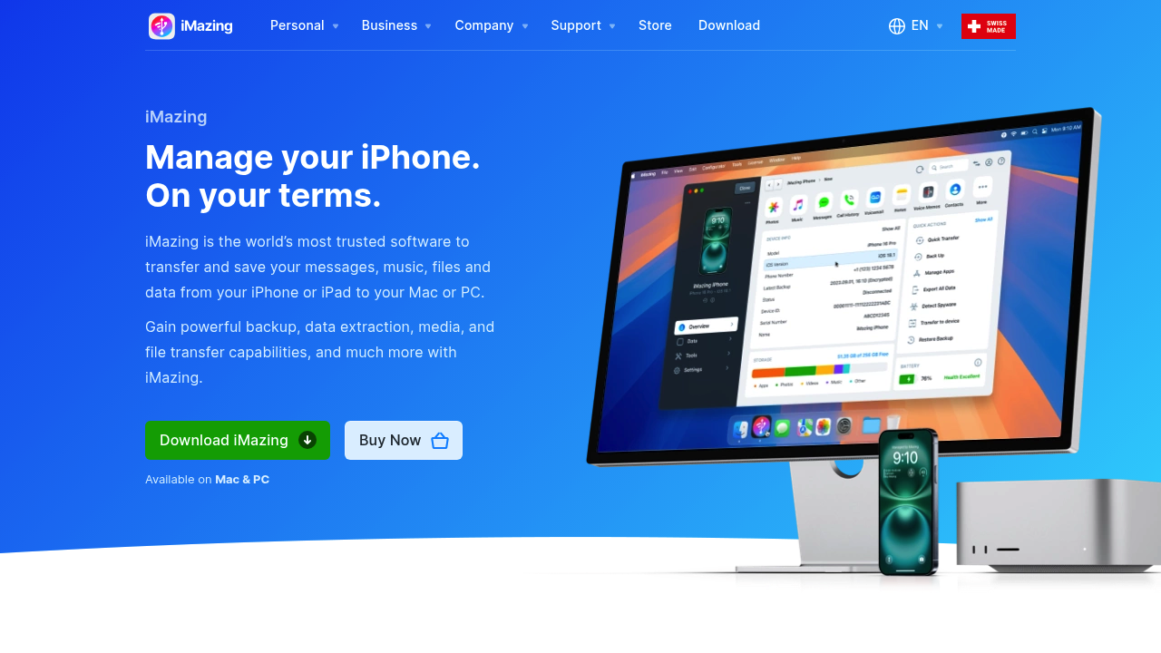 Screenshot von https://imazing.com