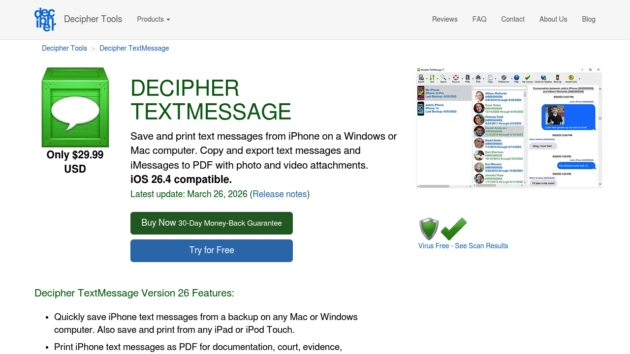 Screenshot von https://deciphertools.com/decipher-textmessage.html