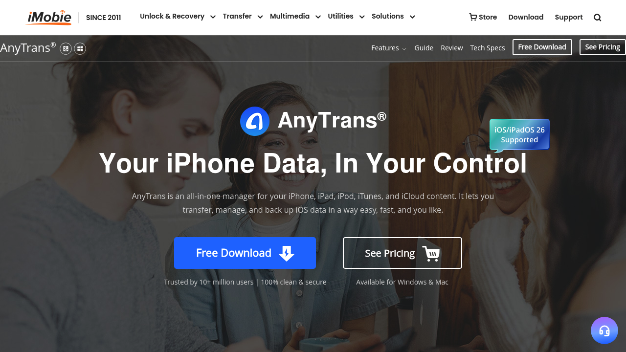 Screenshot of https://imobie.com/anytrans