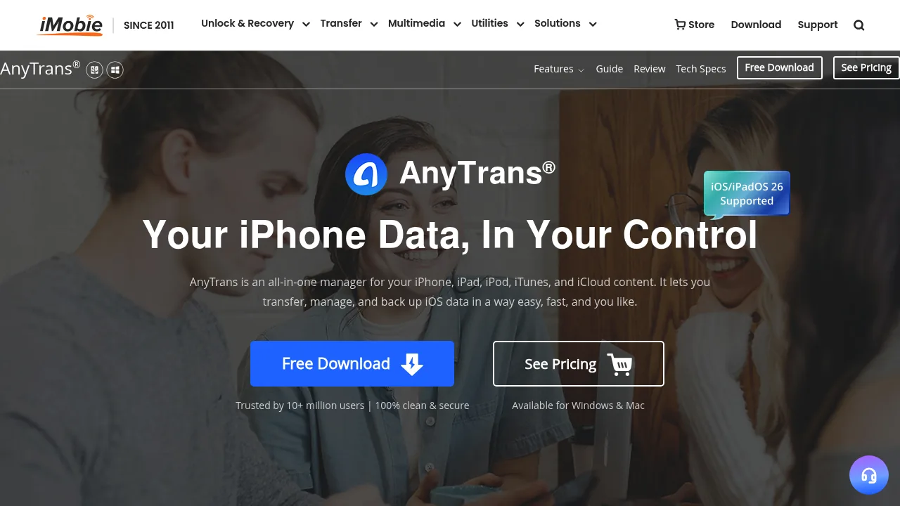 Screenshot of https://imobie.com/anytrans