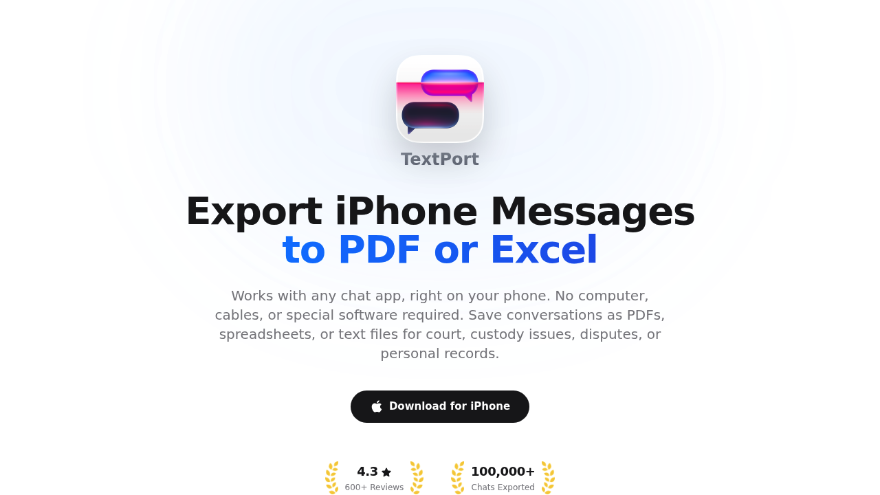 Kuvakaappaus osoitteesta https://textport.com