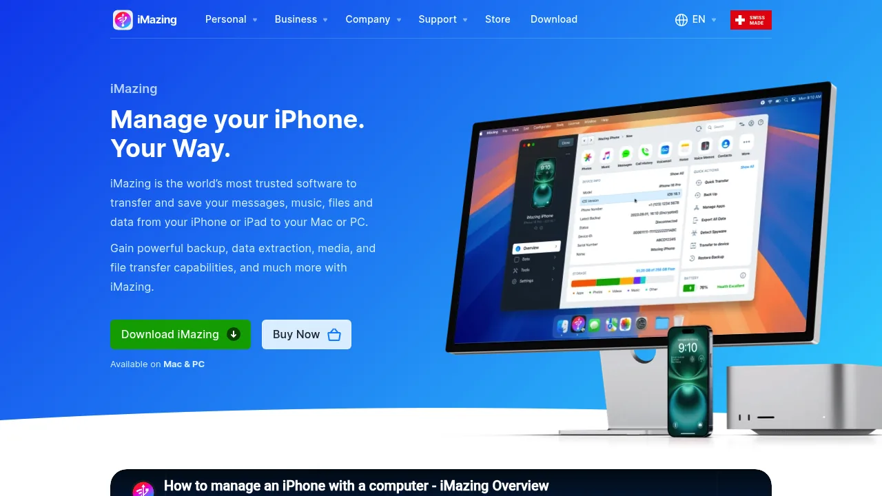 Screenshot di https://imazing.com
