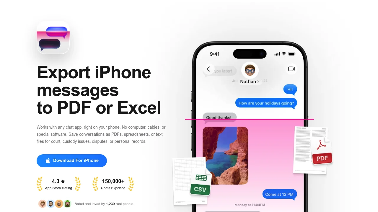 Screenshot of https://textport.com