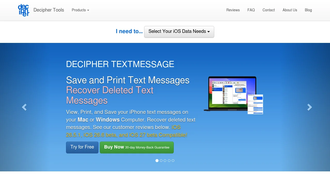 Screenshot of https://deciphertools.com