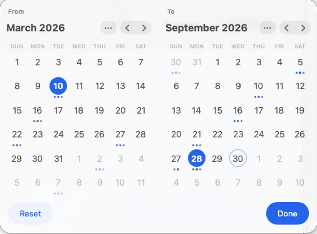 Choosing a date range to export iMessages on a Mac