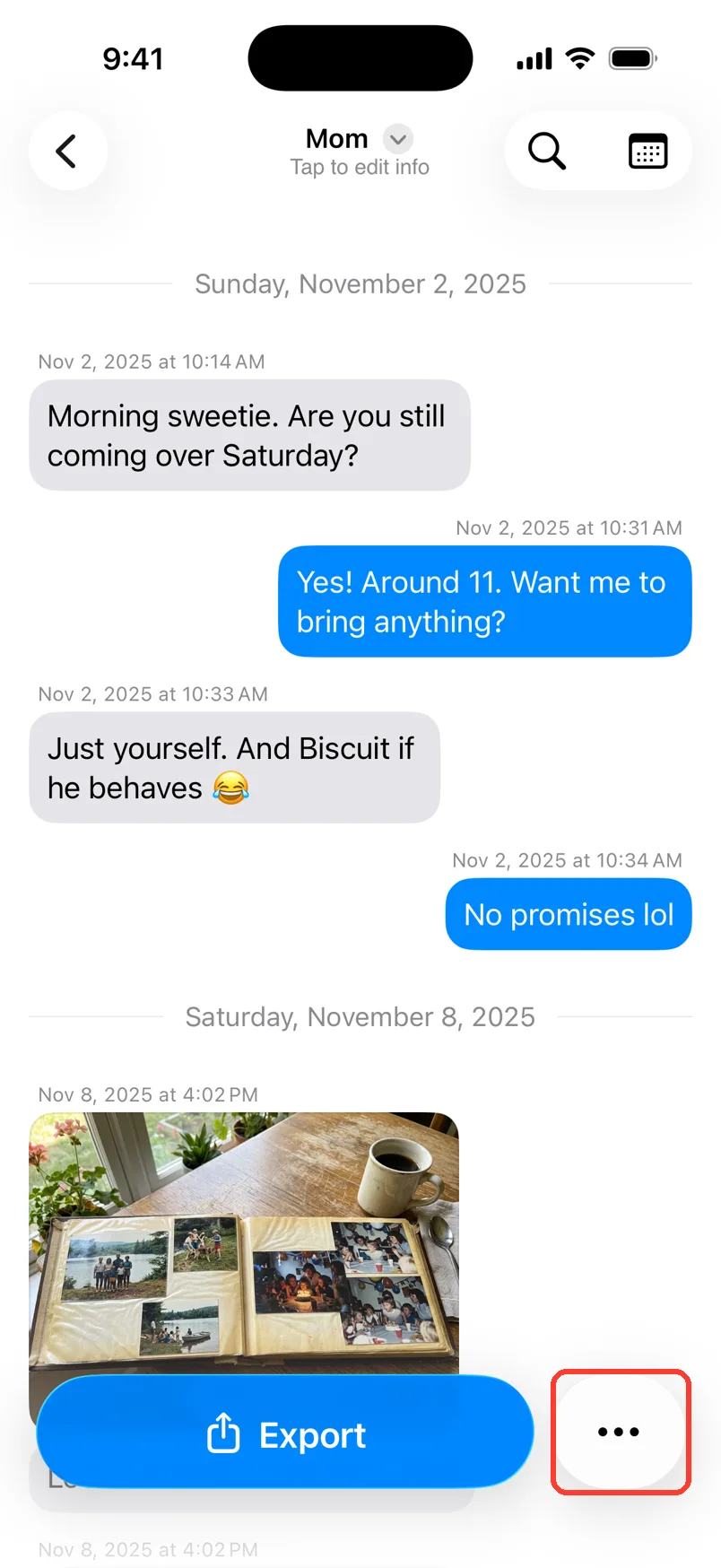 The chat with the … button highlighted