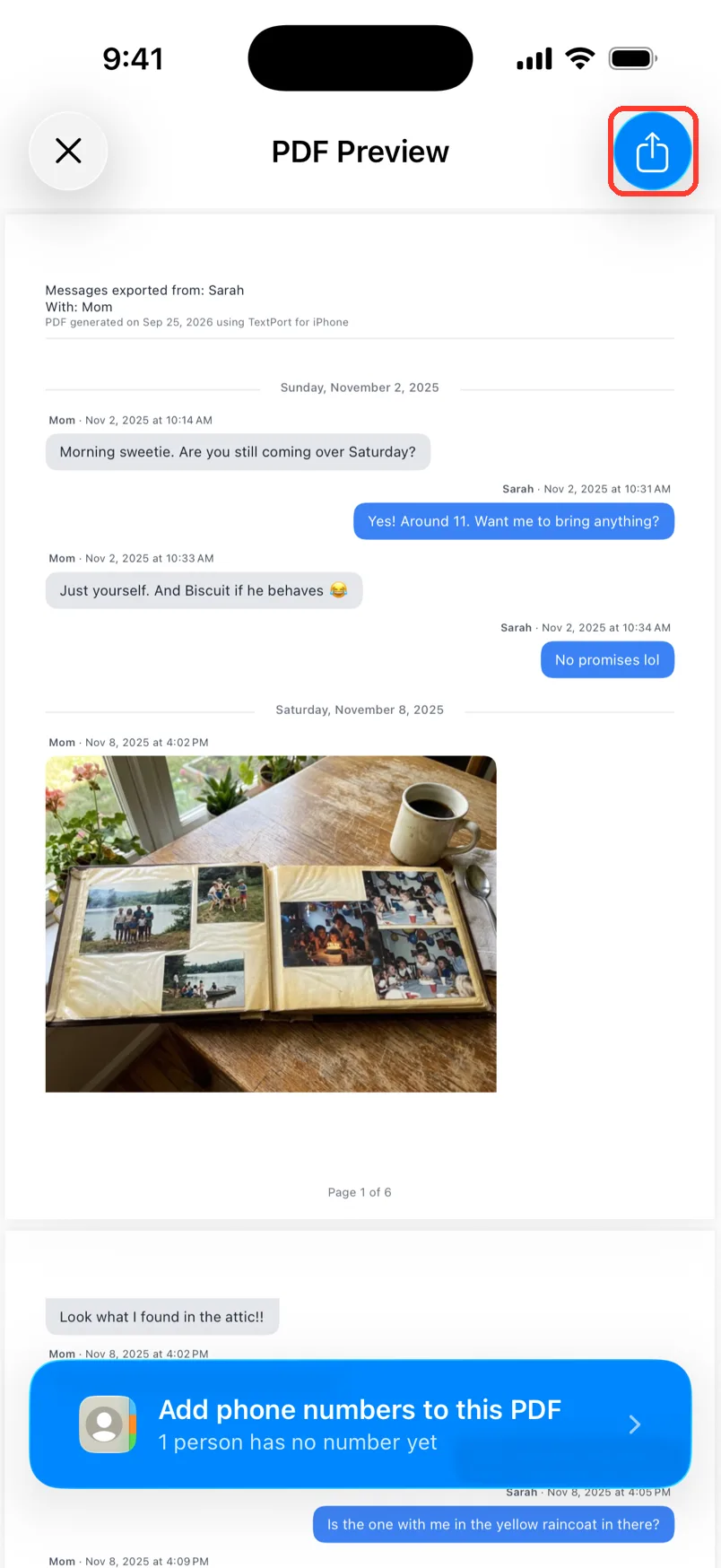 The share options: Share, Share Link, and Files