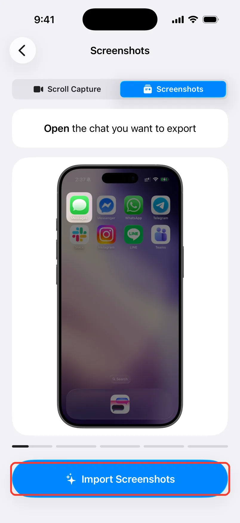 The iOS photo picker with the checkmark button in the top right