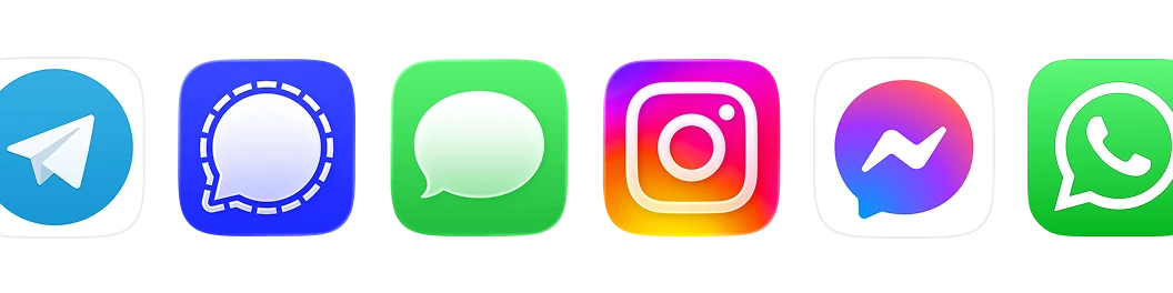 Messaging app icons supported by TextPort