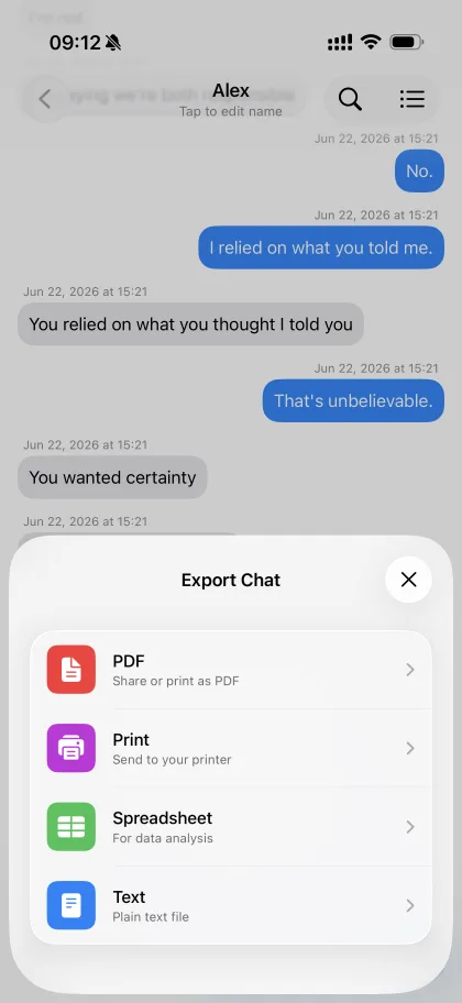 Export options